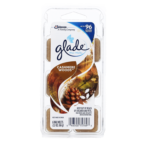 Glade Wax Melts Cashmere Woods 6 Pieces - 2 Pack