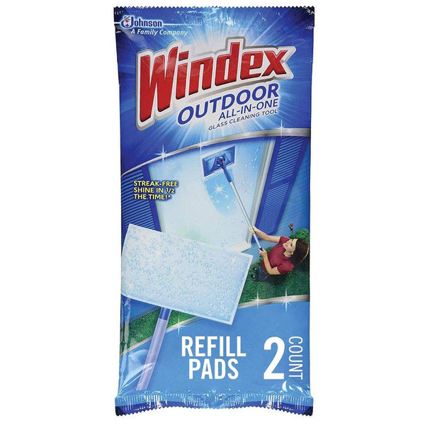 Windex Outdoor All-In-One Glass Cleaning Tool Pads Refill 2 Pieces - 2 Pack