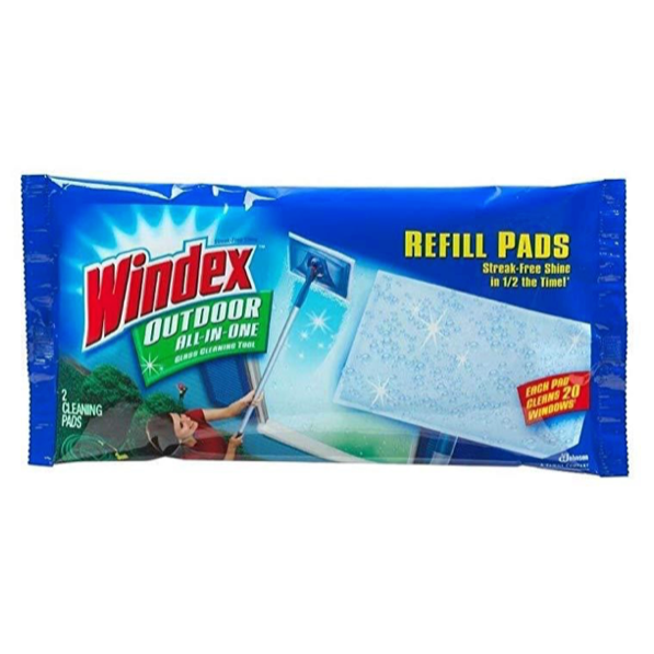 Windex Outdoor All-In-One Glass Cleaning Tool - Pads Refill 2 ea (Pack of 3)