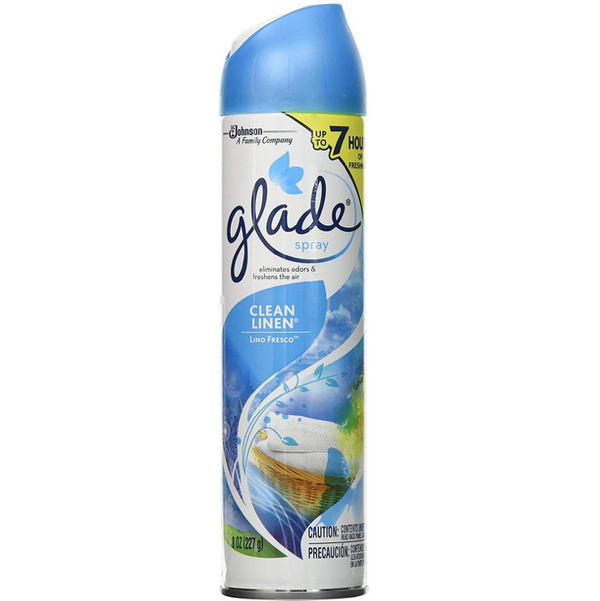 Glade Aerosol Spray Air Freshener, Clean Linen, 8 oz, Pack of 3