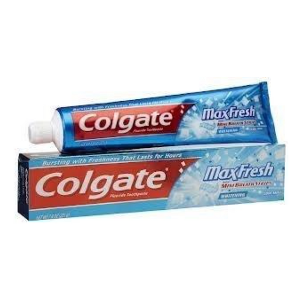 New Colgate Max Fresh Cool Mint Toothpaste with Mini Breath Strips, 7.8 oz, Pack of 12