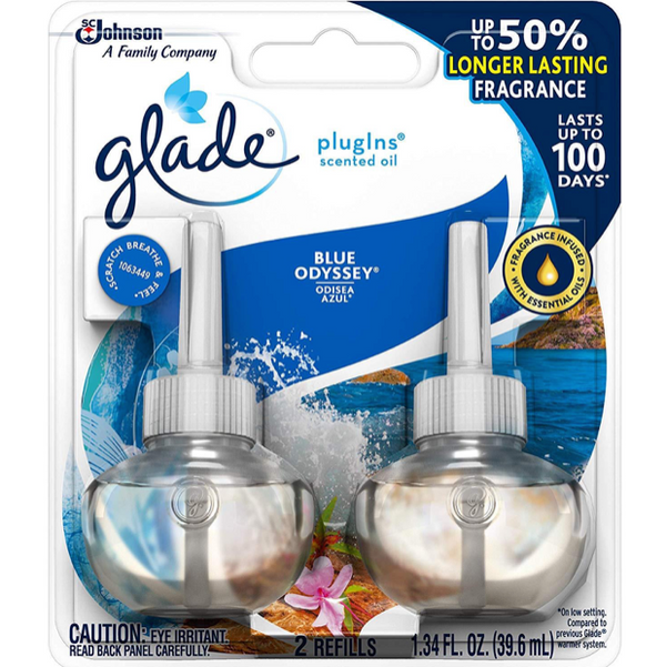 Glade PlugIns Scented Oil Refill Blue Odyssey, 1.34 oz, Pack of 2