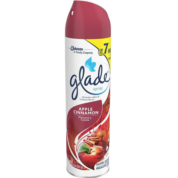 Glade Air Freshener Aerosol Spray Apple Cinnamon, 8 oz, 2 pk
