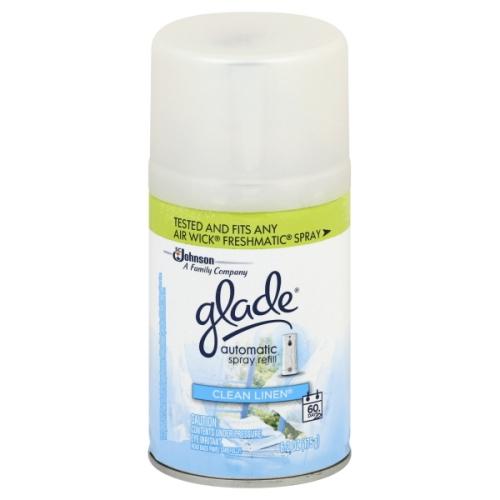 Glade Automatic Spray Air Freshener Refill 6.2 Oz Clean Lenin (Pack of 6)