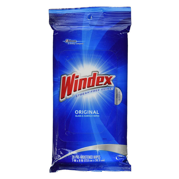 Windex Original Glass Wipes, 6 Pack, 28 ct - 4 Packs