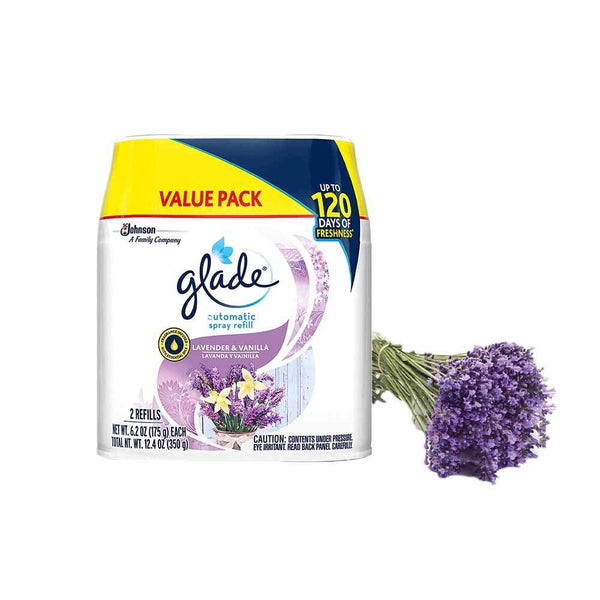Glade Sense and Spray Twin Pack Lavender and Vanilla Automatic Freshener  Refill, 0.86 Ounce - 6 per case.